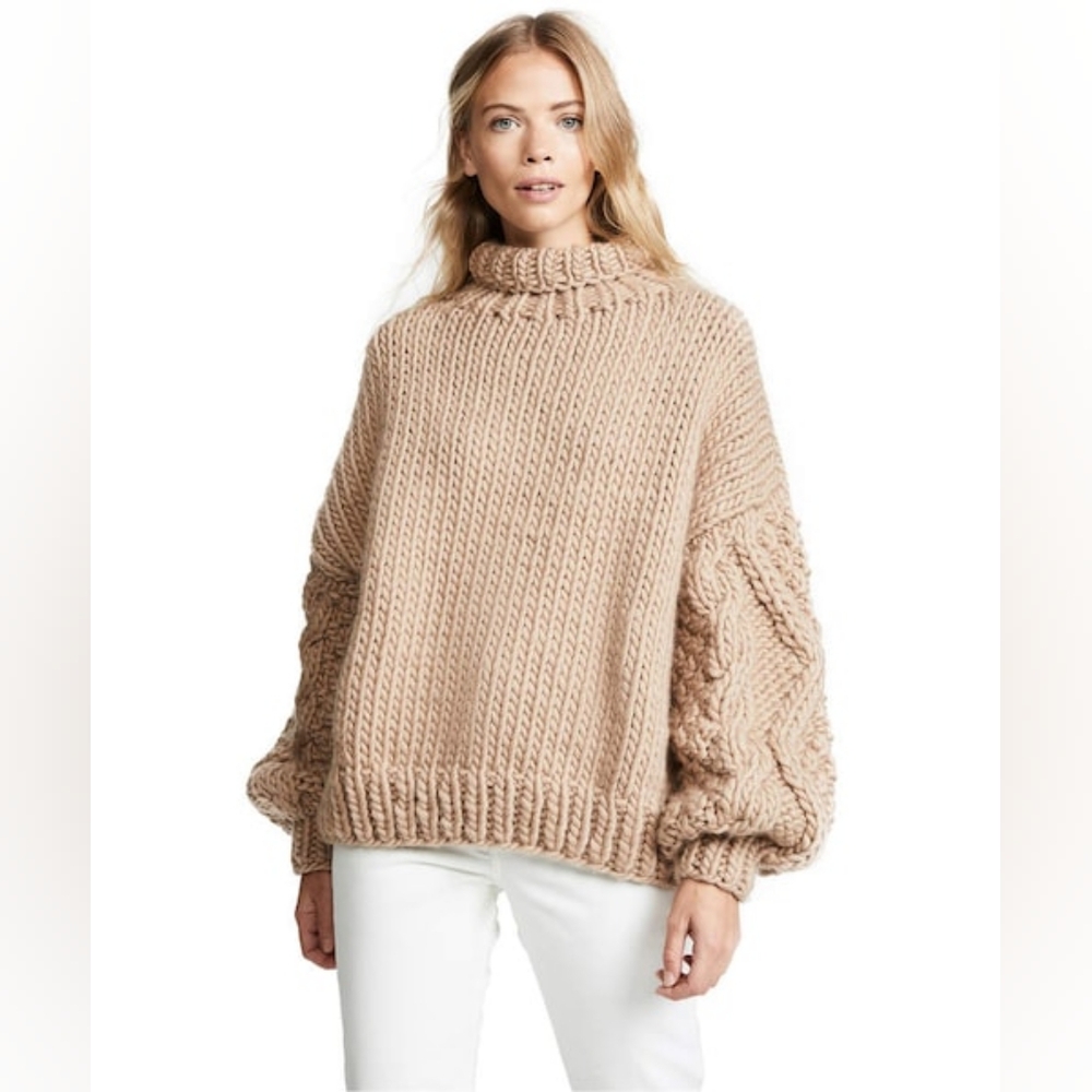 I Love Mr.Mittens diamond sleeve high neck sweater